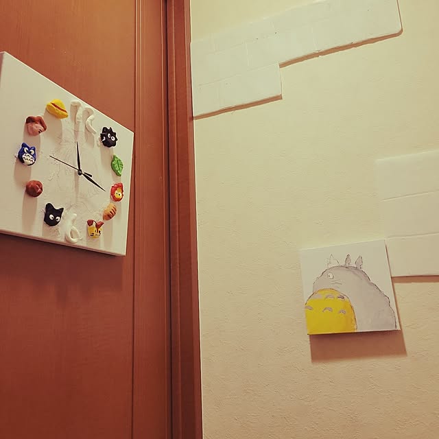 バス/トイレ/プチプラインテリア/ジブリ風に/ジブリ風の時計/トトロの絵♡のインテリア実例 - 2025-06-02 11:28:54