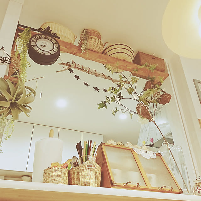 キッチン/ナチュラル/カフェ風/ガラス瓶/フェイクグリーン...などのインテリア実例 - 2018-06-05 21:37:22
