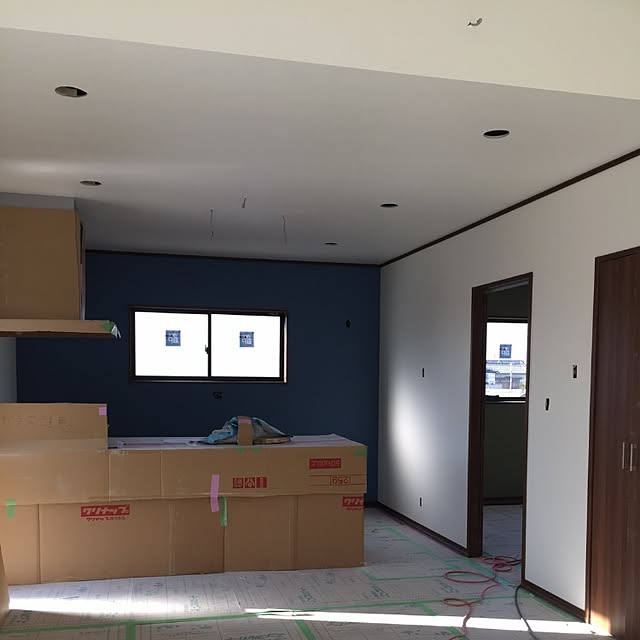 キッチン/2階リビング/木造2階建て/新築建築中/ラクエラ...などのインテリア実例 - 2017-03-02 15:49:04