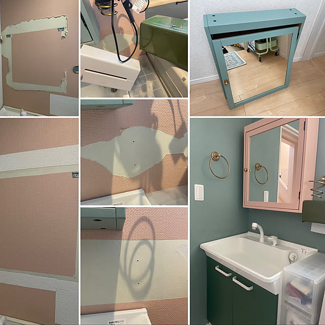 バス/トイレ/壁紙ペイント/DIY大好き/ミラーキャビネット塗装/ミラーキャビネット IKEA...などのインテリア実例 - 2023-09-03 08:35:10