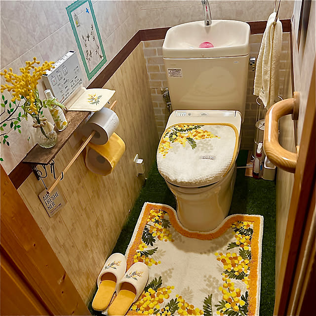 バス/トイレ/たのしみながら♡/トイレマット/トイレのインテリア/ミモザ色...などのインテリア実例 - 2023-10-29 23:17:07