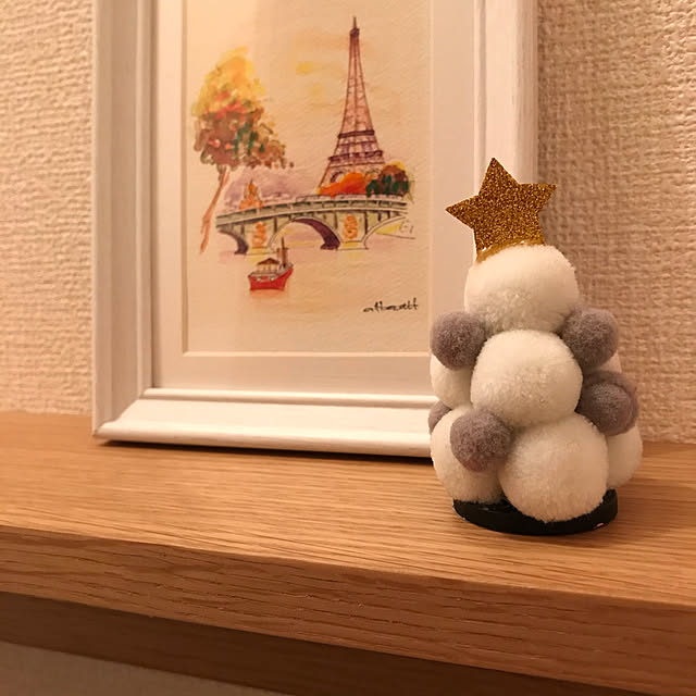 エッフェル塔/絵画/IKEA/セリア/壁に付けられる家具...などのインテリア実例 - 2019-11-17 23:51:44