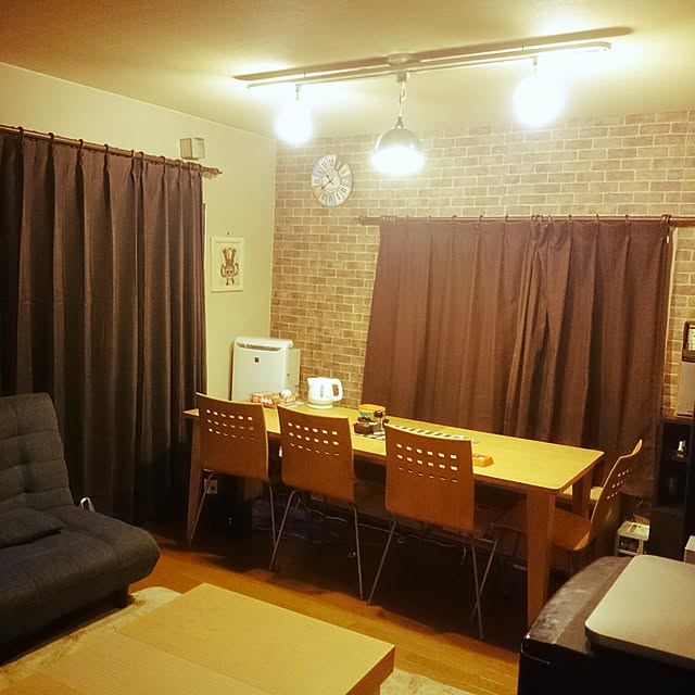 部屋全体/手作り棚　レンガ壁紙　/レトロ/オーディオ/セリア　キャンドゥのインテリア実例 - 2016-02-12 22:40:52