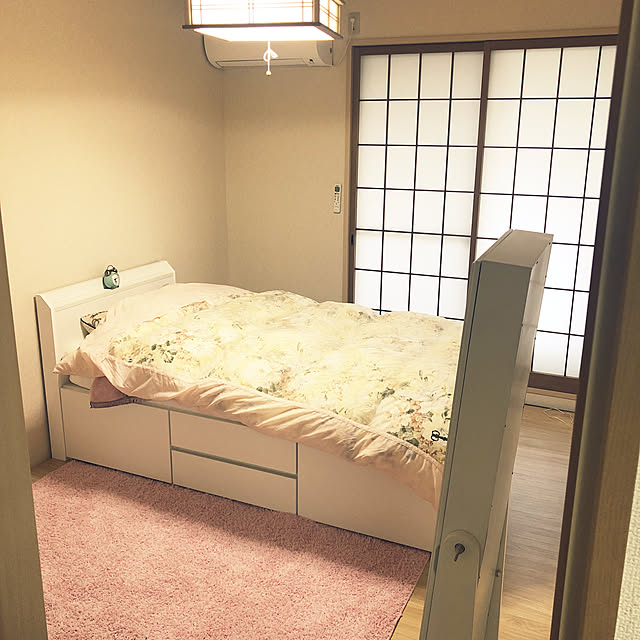 jerrybeansのニトリ-【期間限定値下1/27-4/9迄】シングルベッドフレーム(ジオ LBR チェスト40T) の家具・インテリア写真