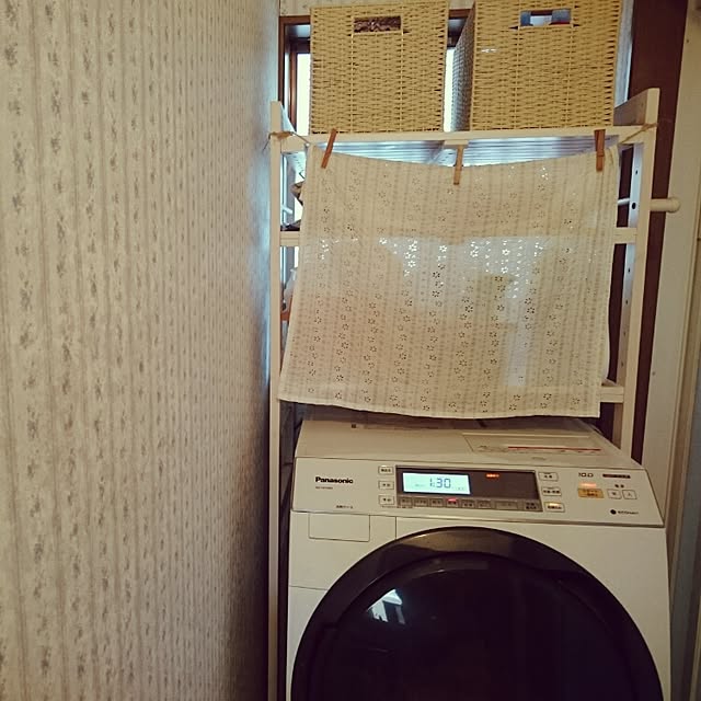 バス/トイレ/おはようございます♡/よい一日を♡/ベルメゾン洗濯機ラック/ニトリのかごのインテリア実例 - 2015-09-07 09:57:13