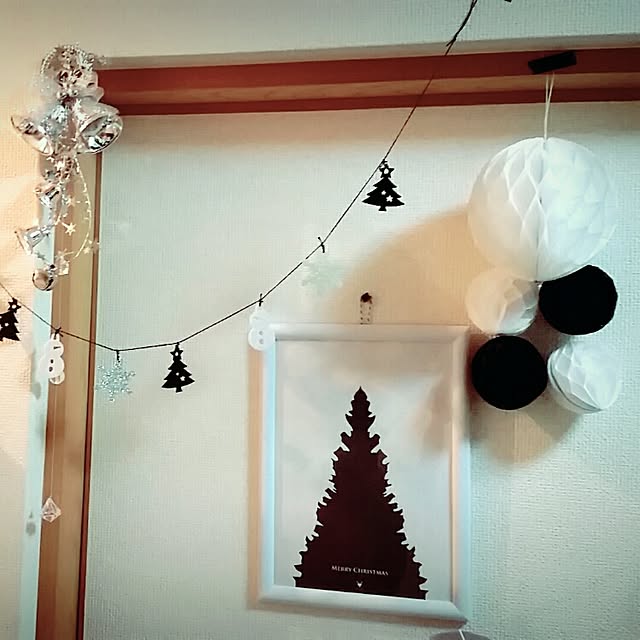 壁/天井/クリスマス/クリスマスディスプレイ/MONOTONE/白黒グレー...などのインテリア実例 - 2016-11-04 15:09:06