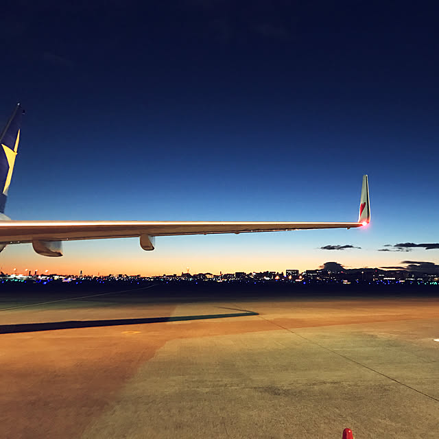 壁/天井/加工無しです☆/夜景/飛行機 ✈︎✨/男前のインテリア実例 - 2018-08-28 20:30:36