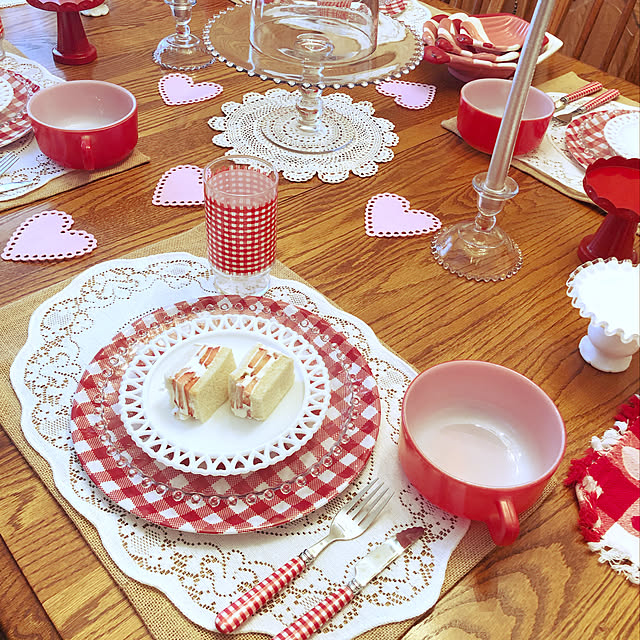 Valentine's Day♥︎/Valentine♥︎/ギンガムチェック♡/アンカーホッキング/キャンドルウィック...などのインテリア実例 - 2021-02-15 03:21:59