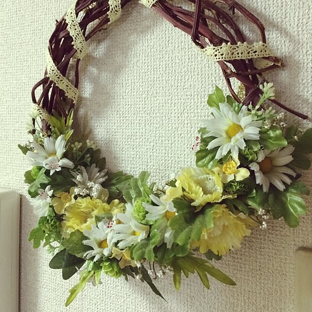 壁/天井/ハンドメイド/手作り/セリア/フェイクグリーン...などのインテリア実例 - 2014-10-28 14:56:23