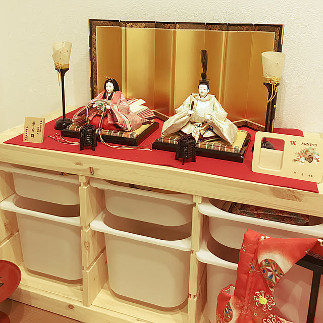 棚/IKEAの棚/初節句/お雛様/新築...などのインテリア実例 - 2018-01-11 22:31:52