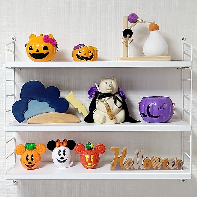 ハロウィン/ウォールシェルフ/ストリングシェルフ/しろくま貯金箱/グリムス...などのインテリア実例 - 2022-11-01 19:19:51