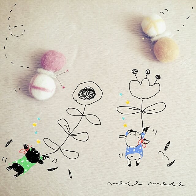 バス/トイレ/羊毛フェルト/手作り/original/クラフト作家...などのインテリア実例 - 2014-03-13 01:12:36