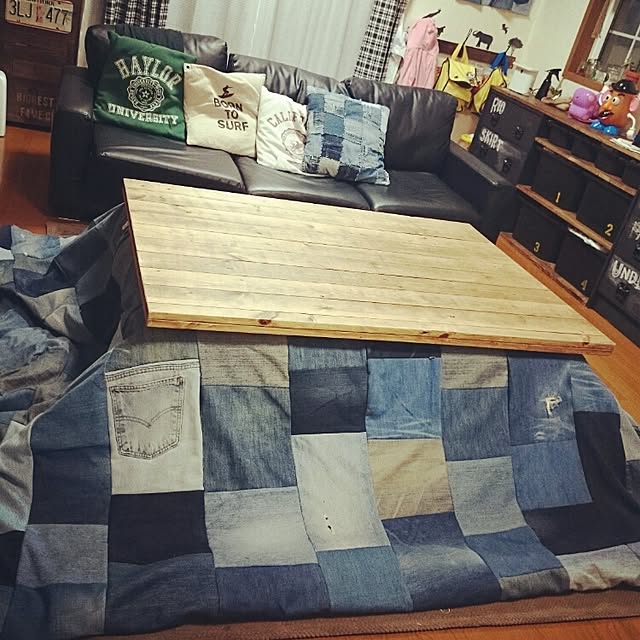 DIY デニムマルチカバーのインテリア・手作りの実例 | RoomClip DIY デニムマルチカバーのインテリア・手作りの実例 | RoomClip