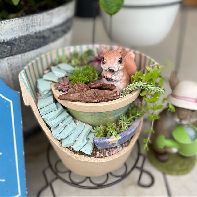 植木鉢リメイク/DIY/多肉植物寄せ植え/多肉植物/ガーデニング...などのインテリア実例 - 2022-07-09 22:09:57