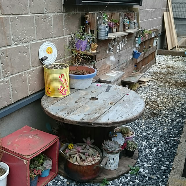 玄関/入り口/工程/JUNK STYLE GARDEN/リメ缶/リメ鉢...などのインテリア実例 - 2018-01-22 08:38:17