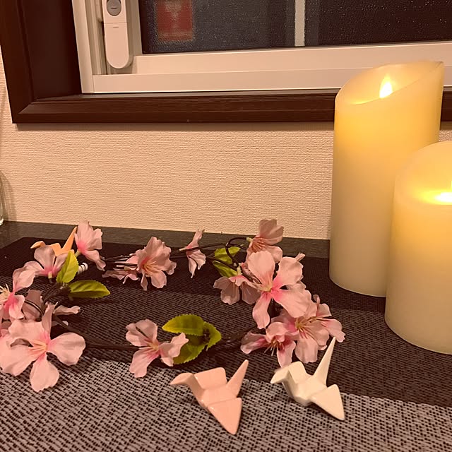 玄関/入り口/鶴箸置き/桜/100均/ルミナラ...などのインテリア実例 - 2017-03-08 22:53:37