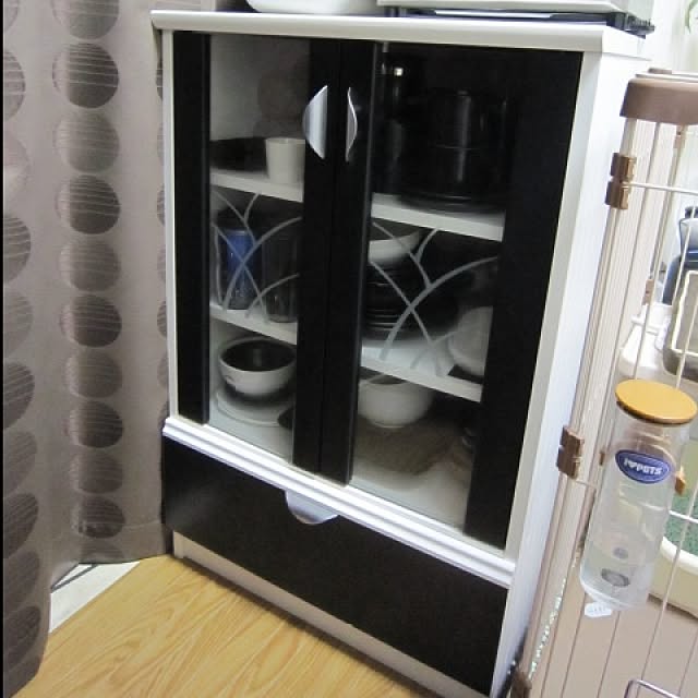 棚/食器棚/賃貸/白黒 収納/男前...などのインテリア実例 - 2014-01-30 04:26:56