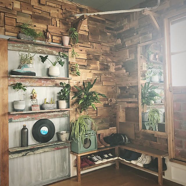 部屋全体/シューズラックDIY/土壁/ビフォーアフター/観葉植物...などのインテリア実例 - 2024-05-12 20:23:02
