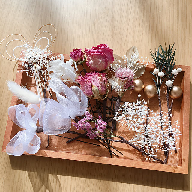 マイペースに頑張ります/また作りたくなったわ/ドライフラワーの髪飾り/ハンドメイド/ドライフラワー...などのインテリア実例 - 2023-01-29 17:48:29