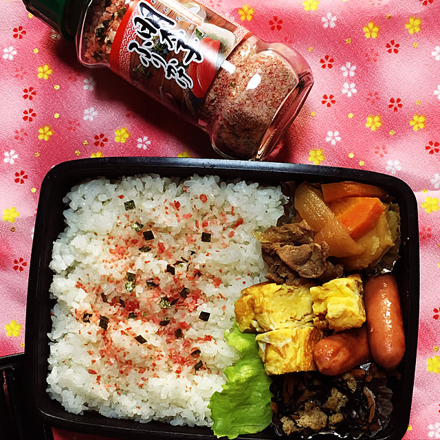 キッチン/いっぱいかけたら美味しかった♡/熊本の明太子ふりかけ/いつもはこんなに凝ってないよ。/初の旦那弁当...などのインテリア実例 - 2018-07-03 14:29:01