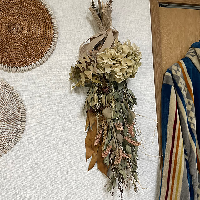 壁/天井/ドライフラワー/変化を楽しむ/手作りスワッグ/スワッグのインテリア実例 - 2023-12-05 14:09:17