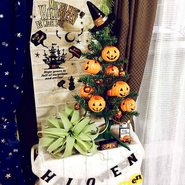 壁/天井/ニトリ/ハロウィンツリー/ハロウィン/セリア...などのインテリア実例 - 2017-09-16 17:43:08