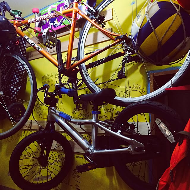 玄関/入り口/#ガレージ#自転車収納/DIY/男前のインテリア実例 - 2015-04-15 22:33:19