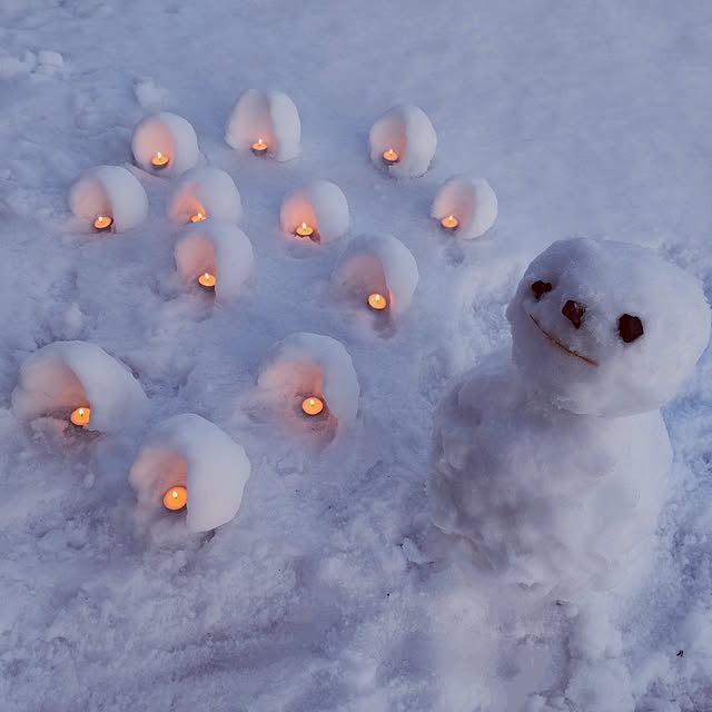 玄関/入り口/雪だるまとミニかまくら/雪カキ/少し遊ぶ/両親の家と我が家のインテリア実例 - 2025-02-10 19:12:54