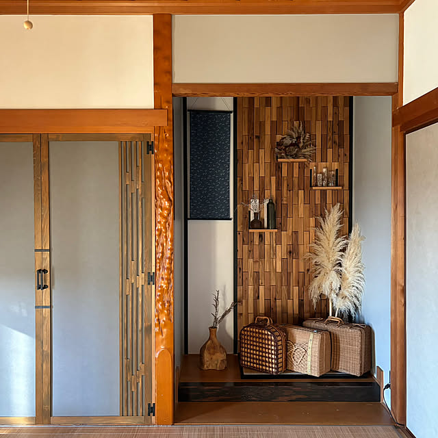 部屋全体/襖リメイク/土壁ペイント/床の間diy/ディスプレイ...などのインテリア実例 - 2024-08-25 16:53:27