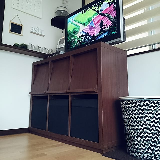 山善収納部/隠す派/IKEA/サイドテーブル/TV台収納...などのインテリア実例 - 2017-02-10 15:00:53