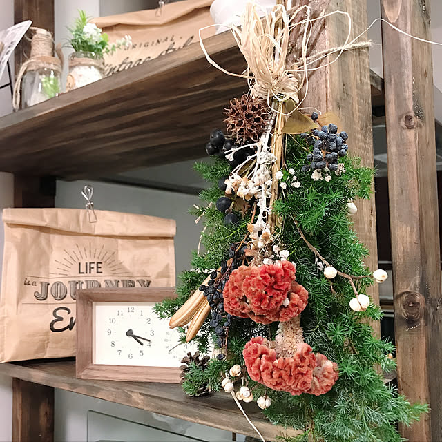 グリーンのある暮らし/ドライフラワーのある暮らし/花屋さんをイメージ/ナチュラルインテリア/キッチンのインテリア実例 - 2019-12-15 17:56:48
