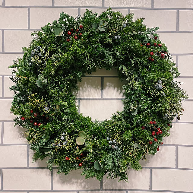 フレッシュグリーン/クリスマスリース/壁/天井/植物のある暮らし/ハンドメイドのインテリア実例 - 2020-12-06 13:58:48