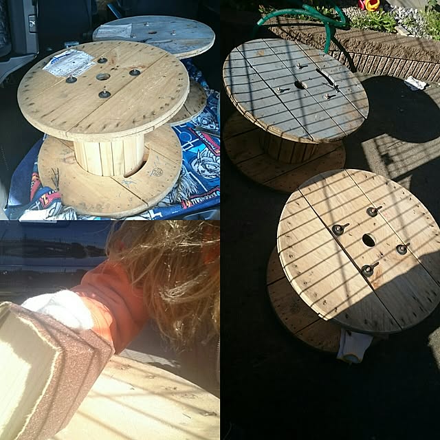 机/DIY/ケーブルドラム/やすりがけ/地道にコツコツなどの 机/DIY/ケーブルドラム/やすりがけ/地道にコツコツなどの