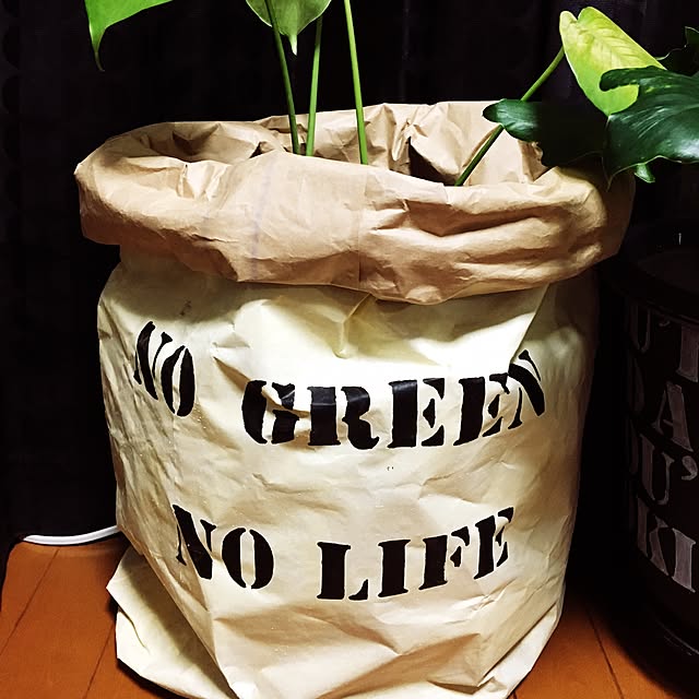 玄関/入り口/NO GREEN NO LIFE/米袋リメイク/ステンシル/リメイク鉢...などのインテリア実例 - 2017-04-15 21:12:41