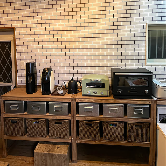 サブウェイタイル風壁紙/キッチンカウンターDIY/天井ペンキ/壁紙屋本舗/DIY...などのインテリア実例 - 2022-06-20 11:30:47