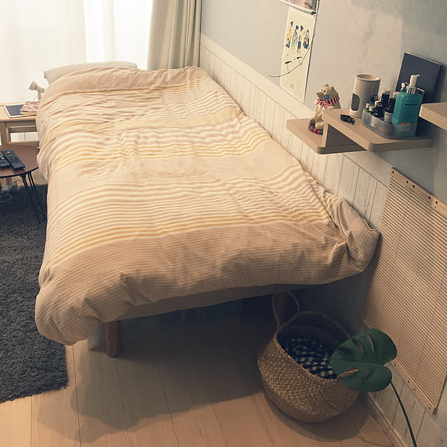 ナチュラル/観葉植物/一人暮らし/無印良品/ベッド周りのインテリア実例 - 2019-05-07 08:26:01