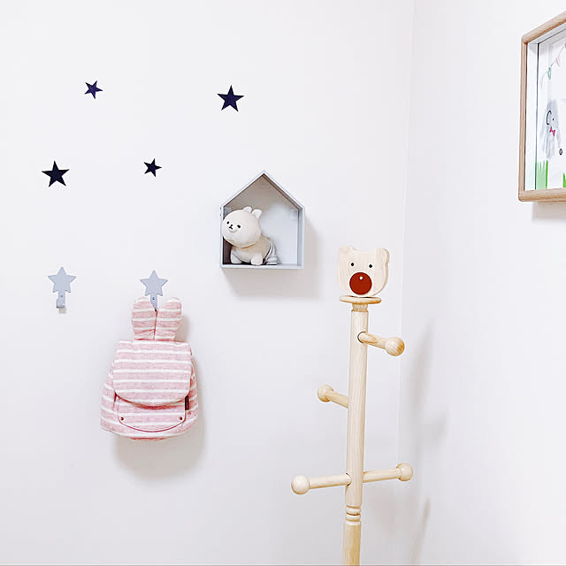 子供部屋インテリア/壁掛けフック/ハウス型シェルフ/子供部屋女の子/子供部屋...などのインテリア実例 - 2021-03-04 09:56:58