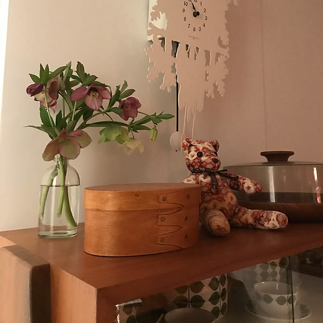 棚/北欧インテリア/実家の庭の花/花のある暮らし/鳩時計...などのインテリア実例 - 2018-03-19 17:05:34
