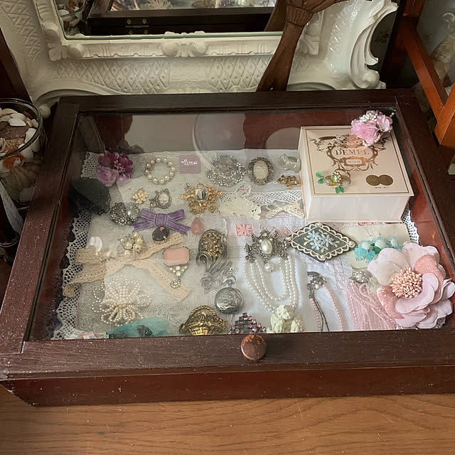 古いものが好き/パール/アクセサリーディスプレイ/アクセサリー収納/アクセサリー...などのインテリア実例 - 2021-04-05 12:29:43