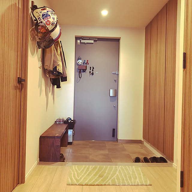 玄関/入り口/マンション暮らし/ウォールナット家具/猫/無印良品...などのインテリア実例 - 2018-05-23 11:35:34