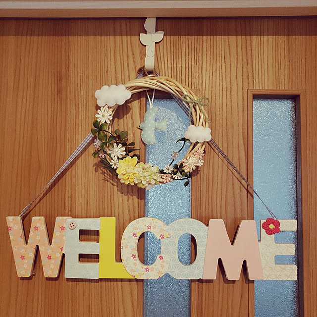 机/mangoさんの作品♡/minneで購入♡/minne/リース...などのインテリア実例 - 2019-08-27 17:14:19