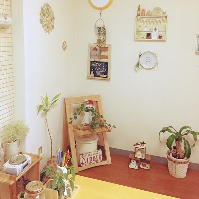 部屋全体/雑貨/ダイソー/フェイクグリーン/100均...などのインテリア実例 - 2014-05-18 15:57:22