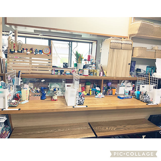 ダイソー♡/ワイヤーネットDIY/リビング学習スペース/日本家屋/おしゃれな家にしたい...などのインテリア実例 - 2022-10-06 10:22:34