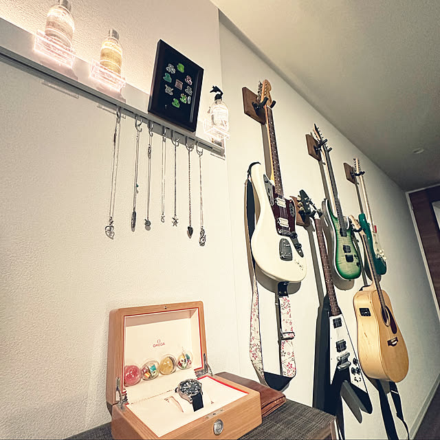 間接照明/アクセサリーディスプレイ/楽器のある部屋/ギターのある部屋/一人暮らし...などのインテリア実例 - 2023-01-28 01:00:30
