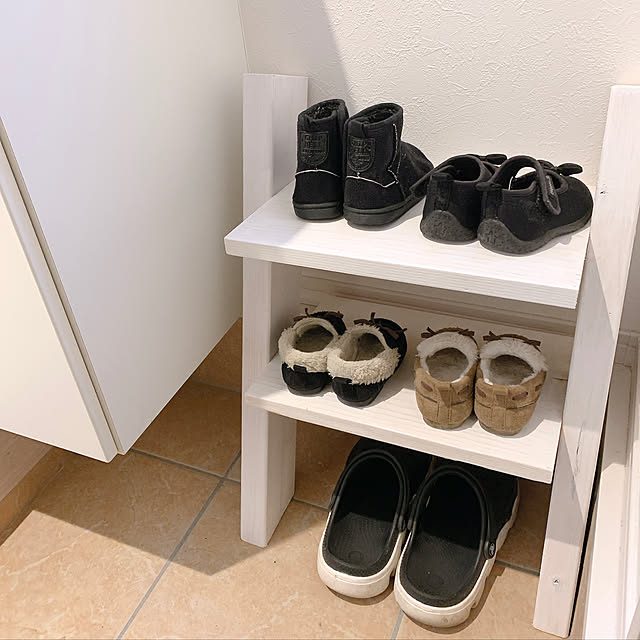 こどものいる暮らし/シューズラック/ラダーラック/ラダーシェルフDIY/ホワイトインテリア...などのインテリア実例 - 2020-12-21 21:08:37