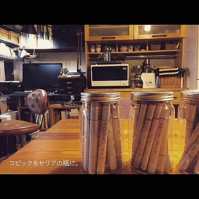 机/無印良品/食器棚リメイク/中古住宅/築41年中古マンション...などのインテリア実例 - 2017-06-28 09:54:12