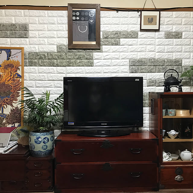 壁/天井/ダイソー/アンティーク/100均/観葉植物...などのインテリア実例 - 2018-06-05 21:25:12