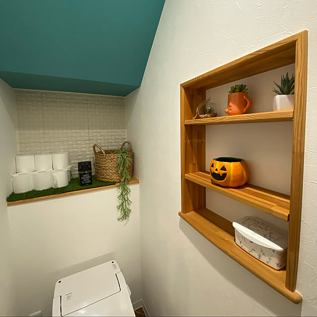 トイレの棚/トイレのインテリア/ハロウィン/ダイソー/かぼちゃおばけ...などのインテリア実例 - 2021-09-10 19:14:12