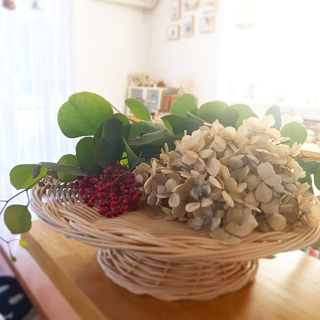 ラタン/秋色紫陽花/しゃれとんしゃあ会/ナチュラル同盟♡/ドライフラワーのある暮らし...などのインテリア実例 - 2019-08-27 07:14:39
