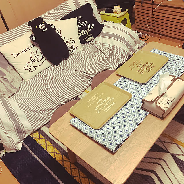 mirutwiのイケア-IKEA イケア クッションカバー 50cm×50cm SLOJGRAN グレー ベージュ 503.435.24の家具・インテリア写真